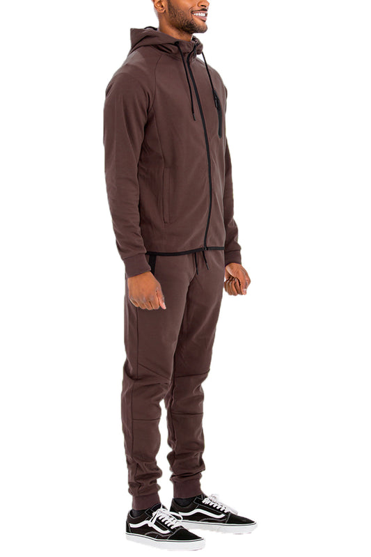 Loungewear Sweat Suit Set- Brown